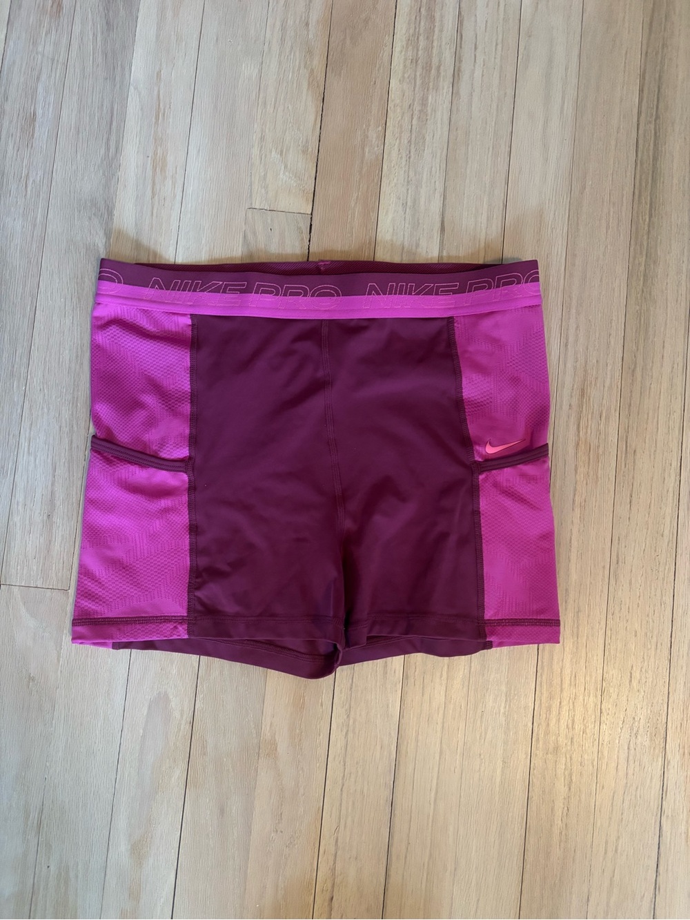 Nike Pro Maroon and Pink Bike Shorts